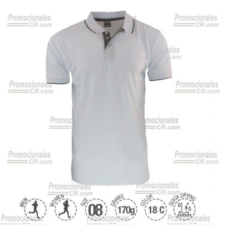 Camiseta Tipo Polo U-Waffit-Blanco