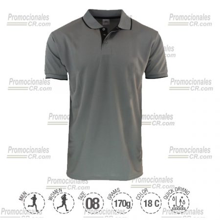 Camiseta Tipo Polo U-Waffit-Gris