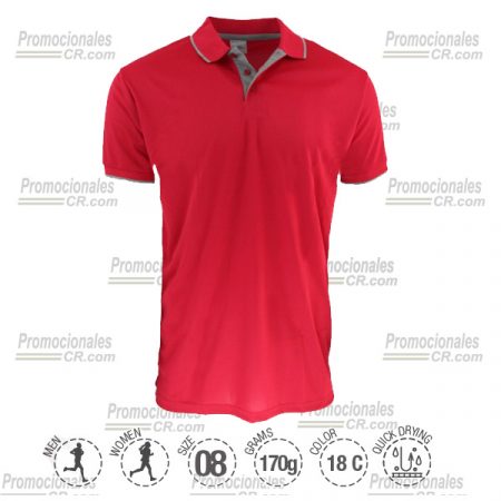 Camiseta Tipo Polo U-Waffit-Rojo