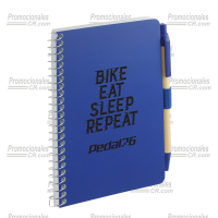 Cuaderno espiral FSC® Mix Pocket de 4 "x 6" con bolígrafo
